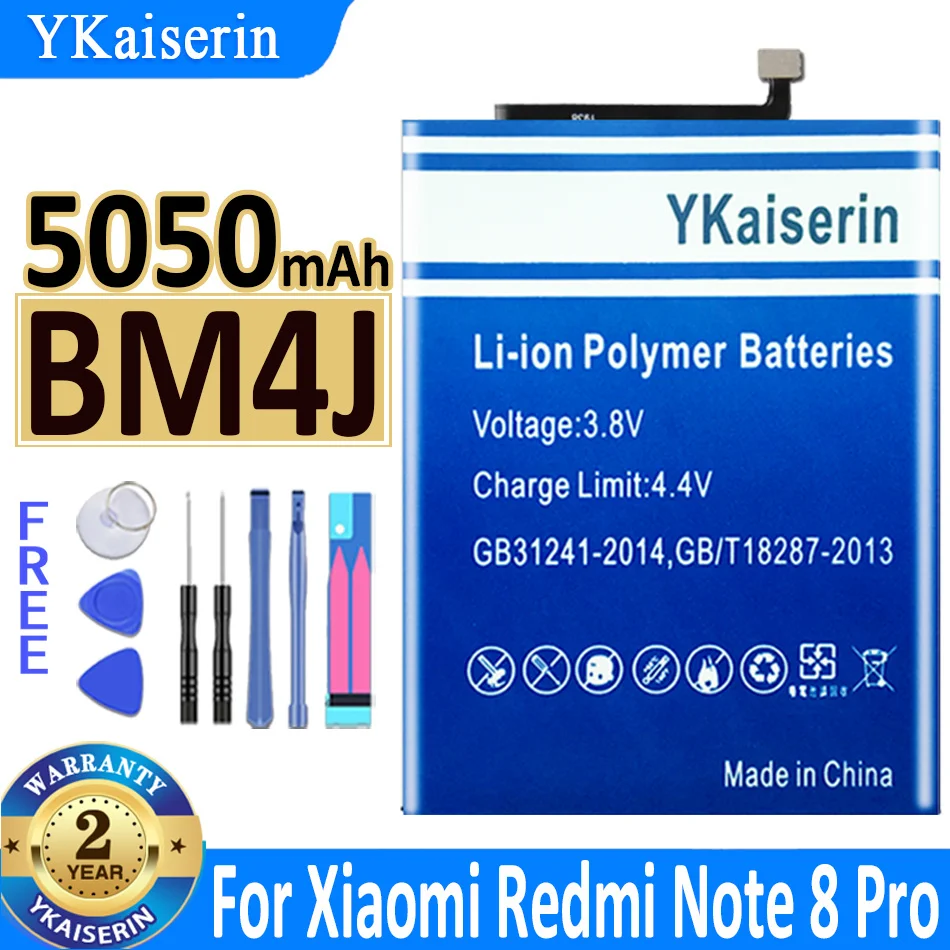 

5050mAh YKaiserin Battery BM4J for Xiaomi Redmi Note 8 Pro Note8 Pro Genuine Replacement Phone Bateria