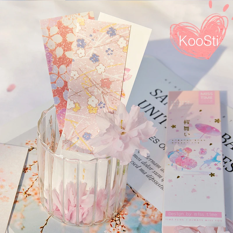 30PCS/Set Flower Kawaii Cute Sakura Bookmarks Cherry Blossom Stationery Bookmarks for Books Paper Book Mark Lot Teacher Gifts| | - AliExpress