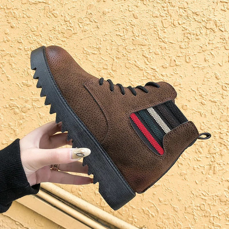 

Martin Boots Women's 2019 Autumn And Winter New Style Europe And America Thick Bottomed Versatile Short Boots Women's Flat Warm