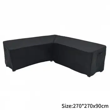 

Black Furniture Cover Practical Easy Clean V Shaped Anti UV Dustproof Waterproof Mildew Resistant Couch Outdoor Garden Sofa
