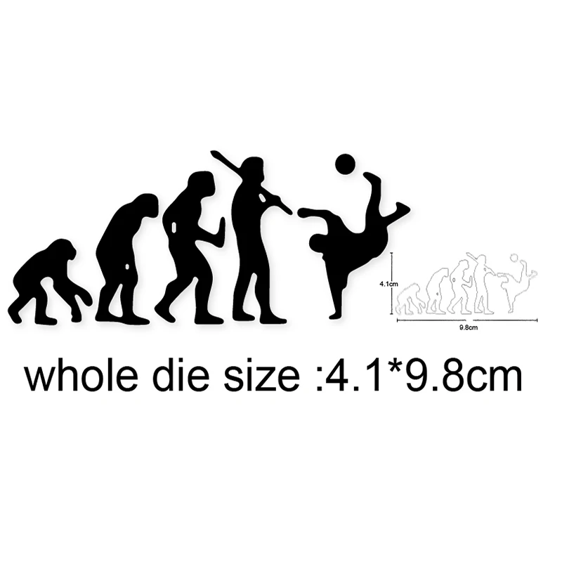 

Metal Cutting Dies Human Evolution football DIY Scrapbooking Stamps Craft Embossing Die Cut Making Stencil Template