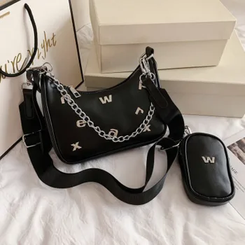 

2020 new one shoulder shoulder shoulder women's bag, fashionable armpit letter Embroidered Handbag