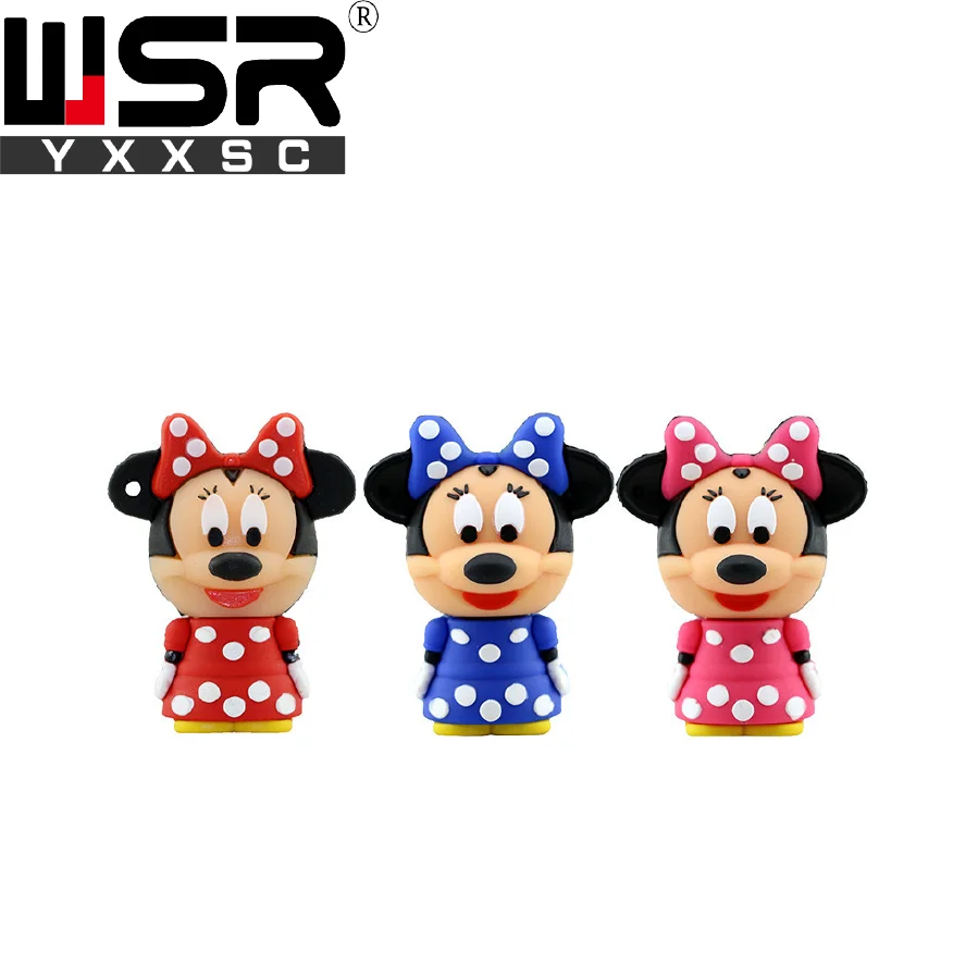 cute usb2.0 pen drive 32gb Minnie Mickey high speed usb memory stick 128gb real capacity disk on key 8gb 16gb 64gb free delivery