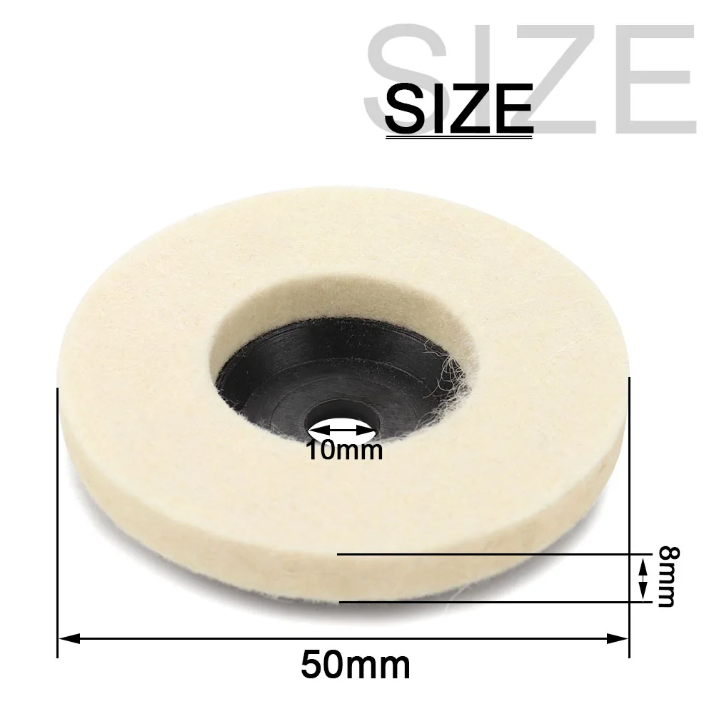 1PC 2 zoll/3 zoll Wolle Polieren Rad Polieren Pads Winkel Grinder Rad Filz Polieren Disc für metall Marmor Glas Keramik Werkzeug – Detail 1
