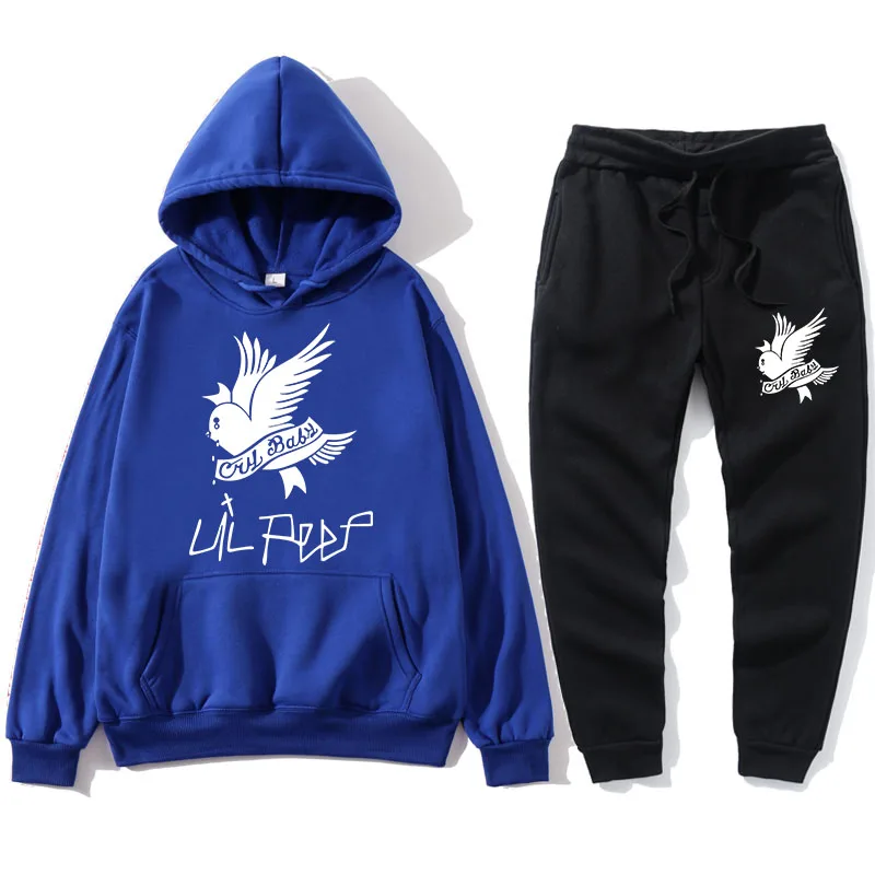 

2020 New Fashion Design Hoodies Sweatshirt Sweatpant Women Men Love Lil.peep Pullover 2 Pieces Set Harajuku Cry Baby Tracksuit