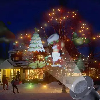 

Snowman RGB Flood Lighting Outdoor Waterproof Led Christmas Lights Projection Lawn Lamp Water Wave Projector Halloween Decor