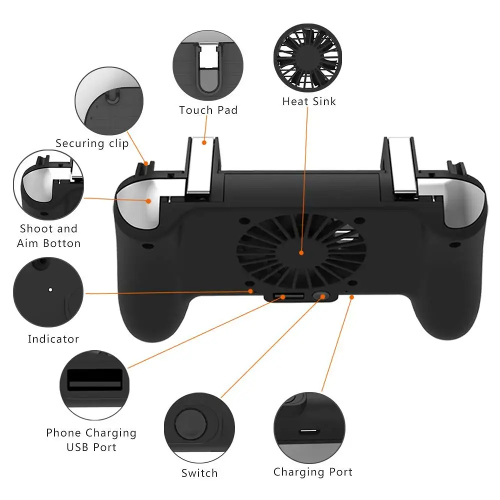  Mobile Phone Game Controller L1R1 Sensitive Shoot and Aim Trigger Buttons for PUBG/Knives Out/Rules