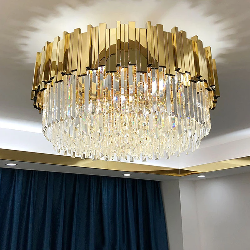 Phube 照明ゴールドクリスタルシーリングライトの高級現代の寝室 Led Lustres デクリスタルホーム屋内照明器具 Ceiling Lights Aliexpress