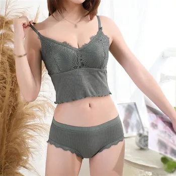 

Women Bras Set Sexy Lace Strap Mesh Adjustable Shoulder Sports Bra Breathable Detachable Cup Beauty Back Bras Set