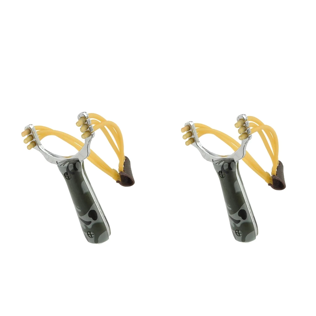 2pc Outdoor Slingshot Wooden Handle High Velocity Game Playing Tools Camo