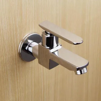

G 1/2 Brass Chrome Wall Mounted Bathroom Basin Sink Mop Pool Tap Bibcock Hardware Kitchen Faucet Single Handle Single Cold Tap