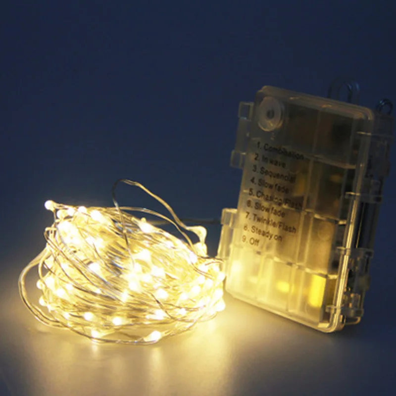 

Remote Control Copper Wire Lamp String Copper Wire 8 Feature 3AA Waterproof Battery Box-Christmas LED Copper Wire Decorative Str