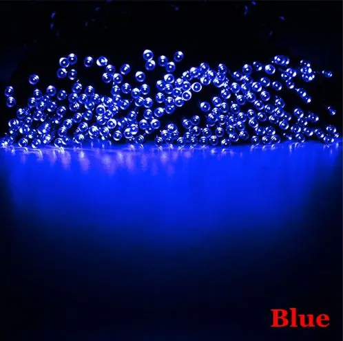 Blue 12 м/22 м/52 м наружный солнечный светильник светодиодный светильник-гирлянда s Сказочный водонепроницаемый Праздничный Рождественский светильник для вечеринки садовый декоративный светильник - Испускаемый цвет: Blue