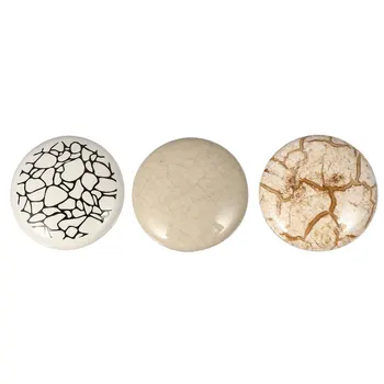 

3Pcs Single Hole Handles Crackle Ceramic Round Knobs Mushrooms Shaped Handles