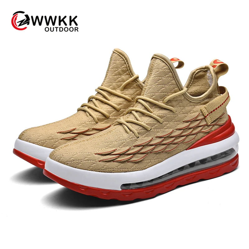 

WWKK 2019 New Winter And Autumn Running Shoes For Man Lace Up Breathable Mesh Footwea Air Cushion Sneakers Sports Shoes Woman