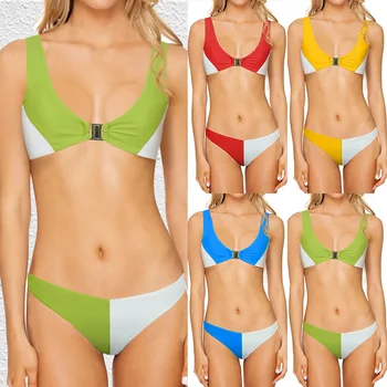 

Colorful wide shoulder strap bra set front buckle sexy women without underwire lingerie set plus size bras with chest pad