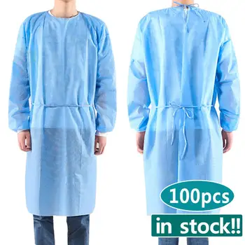 

100pcs/set Disposable Isolation Clothes Non-woven Security Protection Suit Disposable Bandage Coveralls Labour Suit in Stock!!