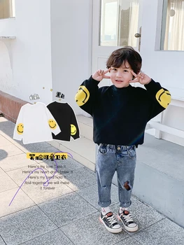 

Baby Smile Sweater 2020 Boys and Western Style Children Korean Version of the Wave Spring Children New Blouse