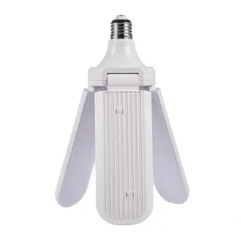 

E27/B22 LED Bulb Foldable Fan Blade Light 50W 220V 110V 6500K/3000K Adjustable Lamp Cold White for Home Kitchen Indoor Light