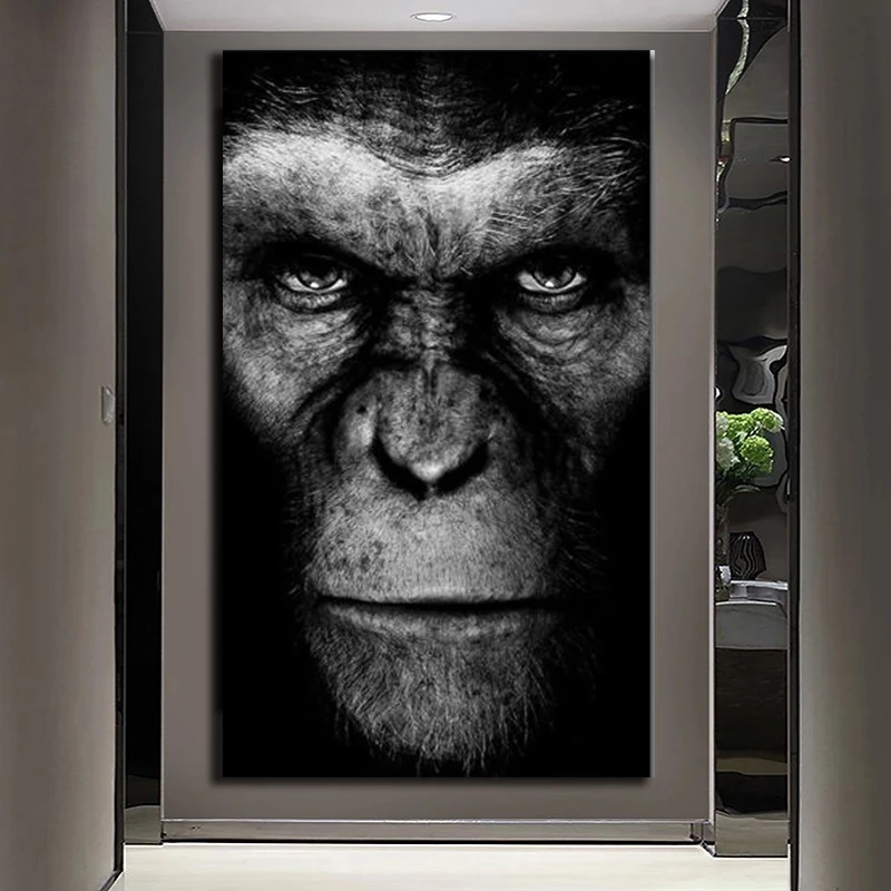 

Modern Animal Wall Art Black Gorilla Canvas Painting Posters and Prints Wall Art Pictures For Living Room Cuadros Home Decor