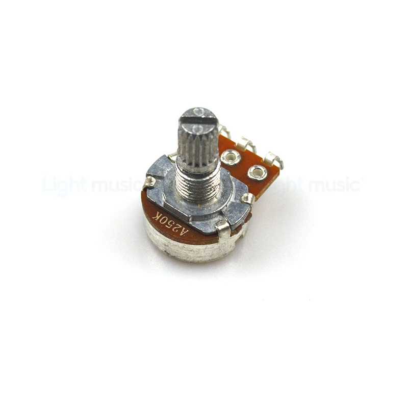 Guitar Potentiometer 2pcs A500K B500K A250K B250K Potentiometer Splined Small Pot Electric Guitar Bass Effect Amp Tone Volume 15mm 18mm Shaft Parts