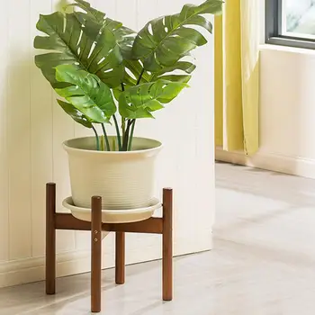 

Indoor Plant Flower Pot Planter Stand Assembly Beech Wood Holder Wooden Floor Potted Rack for Home Office Decor room decoration