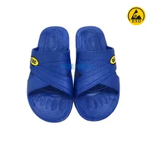 ESD SPU/удобные противоскользящие Нескользящие тапочки синего цвета с мягкой подошвой; антистатические Тапочки без пыли; летние тапочки с заводской цех