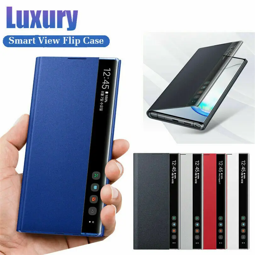 Для Samsung Galaxy S20 Note 10 Plus 9 S9 S10 S8 S10E A10 A20 A70 Smart View Window кожаный флип чехол с