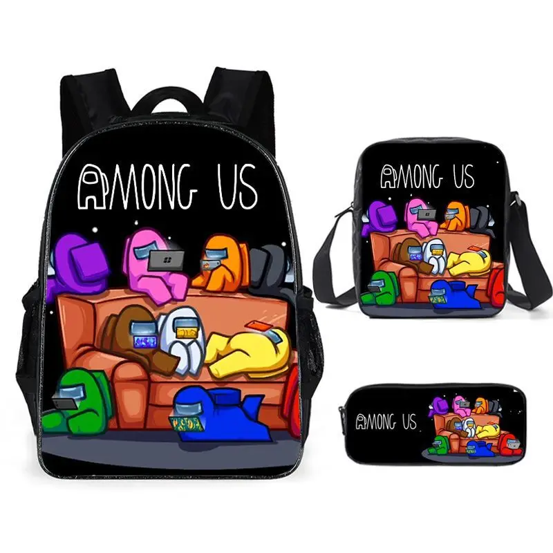 Mochila de juego de Anime para niños, Bolsa Escolar de lápices con bonitos dibujos animados, caja de papelería, portátil, regalos para niños