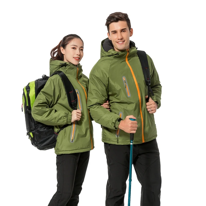 

Hiking Jacket Thick Hooded Detachable Waterproof Windproof Fluffy Climbing Coat Outwear Outdoor Winter Sportswear