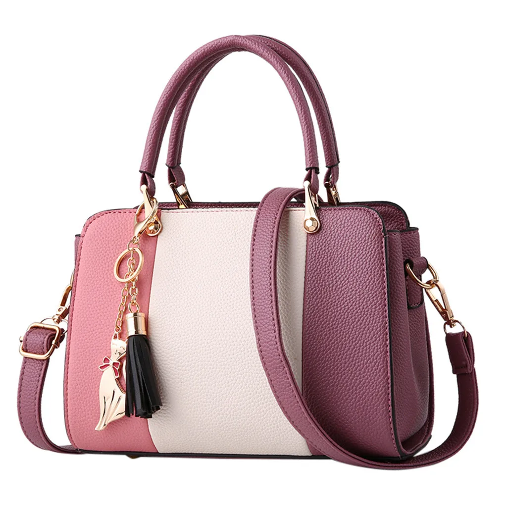 

MUQGEW bags for women 2019 Fringed Patchwork Bag Handbag Alligator Fashion Chain Zipper Simple Leather Shoulder Crossbody Bag