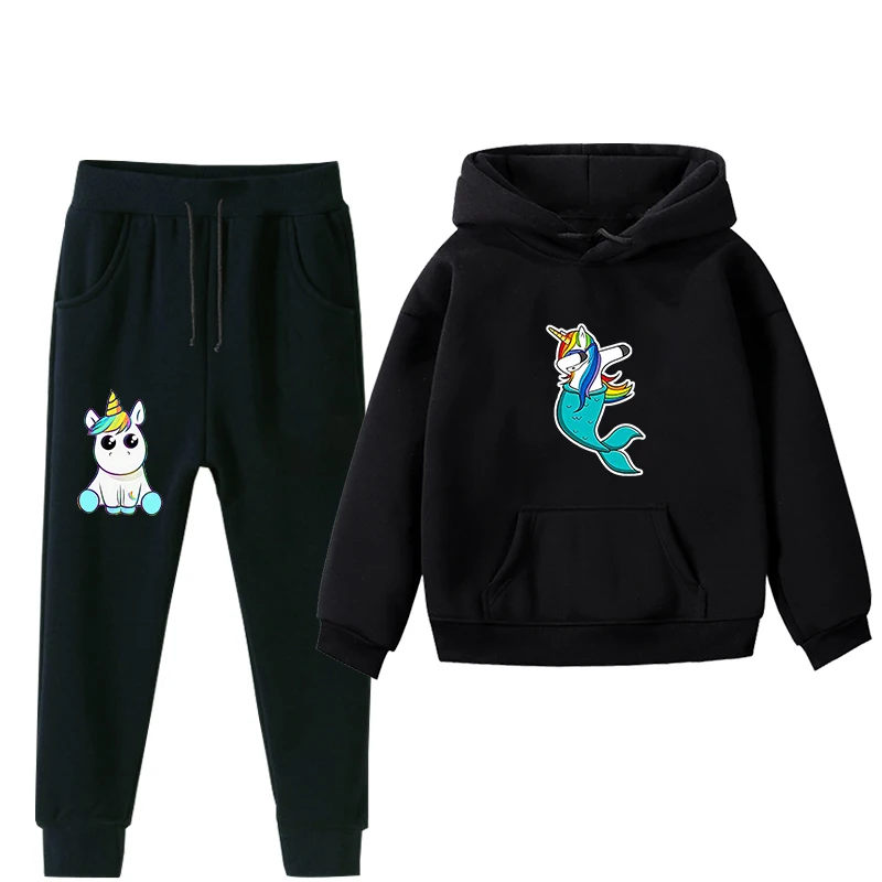 Unicorn Autumn Winter Children Toddler Baby Boys Girls Clothes Hoodies Pants 2Pcs/set Outfit Infant Kids Casual Tracksuits - Цвет: 8