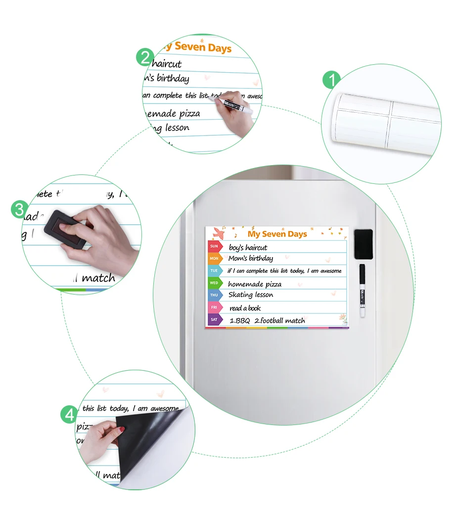 Ежедневный ежедневный Еженедельный планировщик доски для студентов дети заметки ежедневник кухонный Декор холодильника стикер