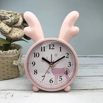 

Small Alarm Clock Creative Clock Alarm Adorable Rabbit Bedside Cute Children's Cartoon Mute Clocks Simple Watch Room Decor
