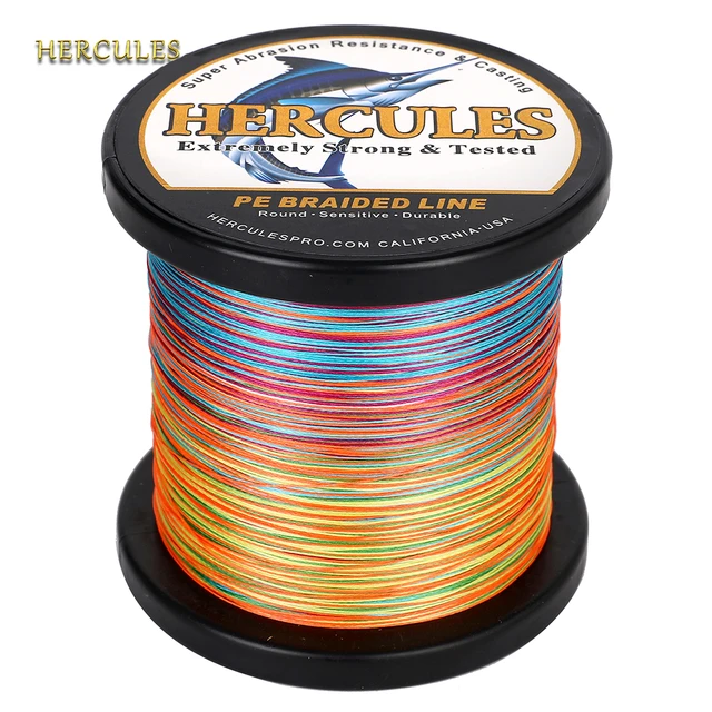 Hercules-Braided Fishing Line, 9 Strands, 300m Braid Wire, Super PE Strong  Strength Fish Line Multifilament, 10LB-320 LB