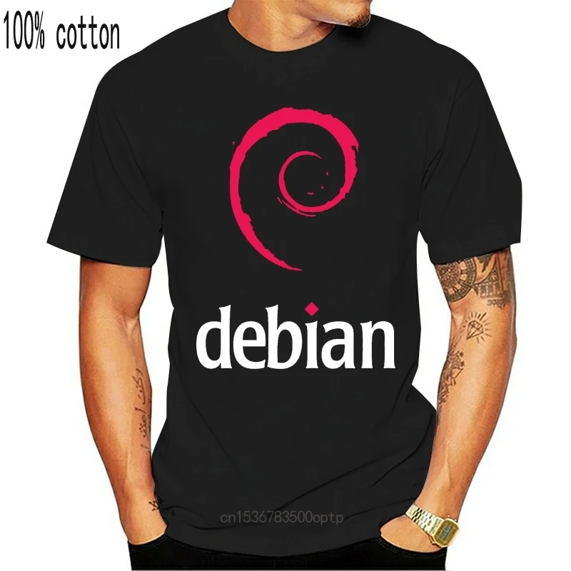 Футболка Comical для мужчин летние хлопковые футболки с принтом Debian Linux футболка