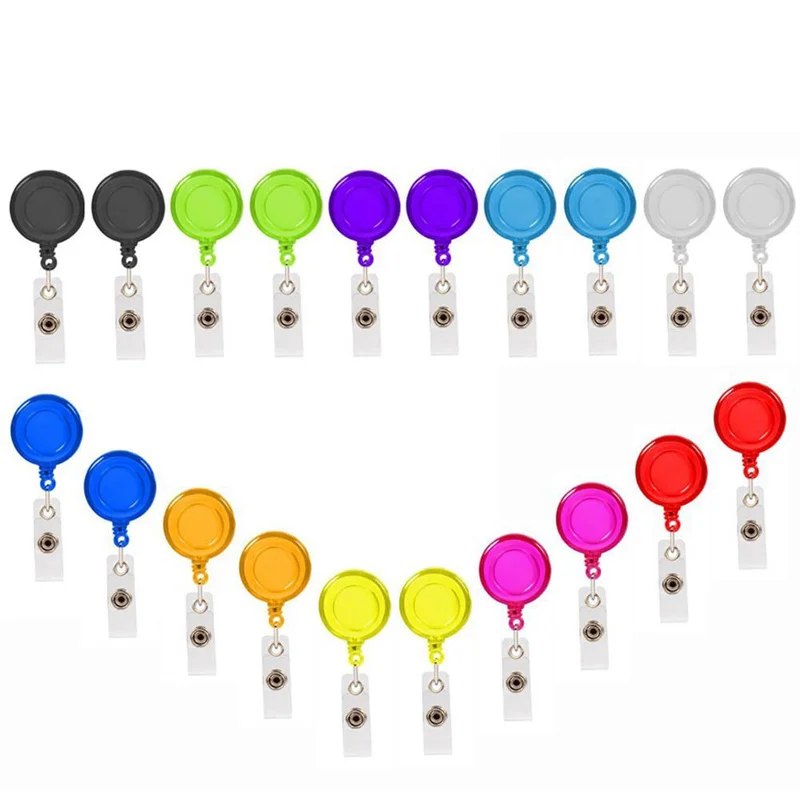 

ELEG-Badge reel, retractable badge reel with metal clip, 20 packs retractable badge holder ID badge tape holder ID badge holder