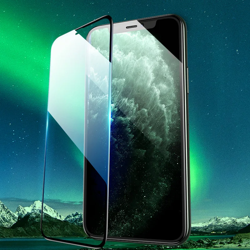 USAMS 9H защита экрана закаленное стекло для iPhone 11 Pro Max 12D полный экран изогнутый край закаленная Защитная пленка для iPhone11