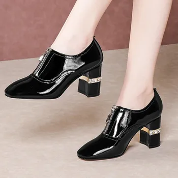 

Women Square Toe Office Lady Pumps Working Summer Spring Square Heeled New Arrival 2020 Shoes Woman