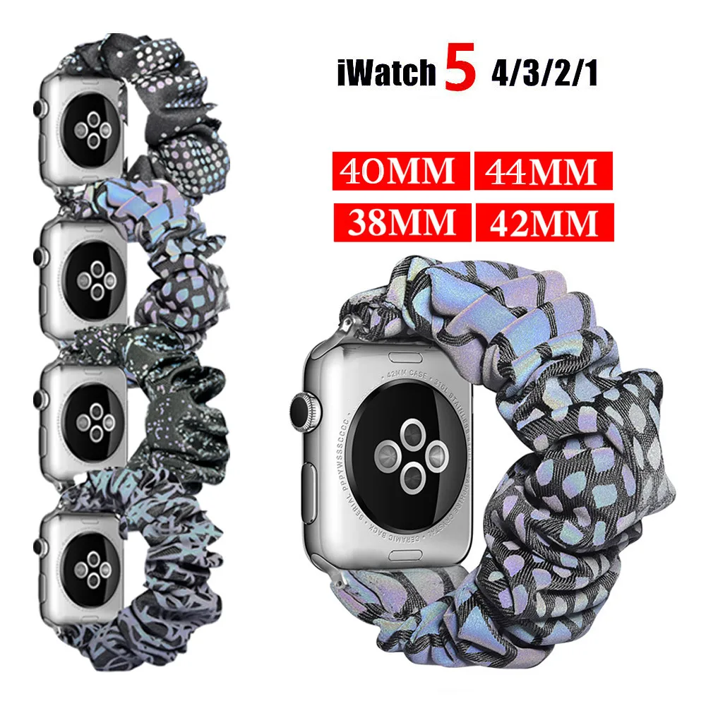 Светящийся эластичный ремешок для Apple Watch 5 4 Band 38 мм/40 мм спортивный браслет из