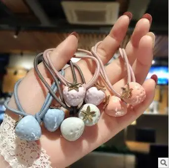 100 шт/Партия DIY мульти простая Смола 2 Клубника резиновые браслеты двухслойные Волосы Резинки Инструменты для укладки аксессуар HA944