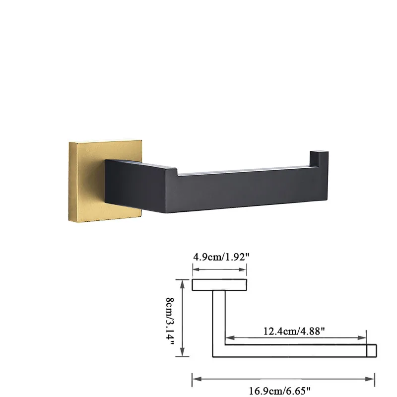 Набор аксессуаров для ванной, черный крючок для халата, вешалка для полотенец, барная полка, держатель для бумажной ткани, держатель для зубной щетки, аксессуары для ванной комнаты - Цвет: Single Paper Holder