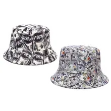 Женская Складная двухсторонняя шапка для бассейна, доллар, граффити, шляпа рыбака, подарки