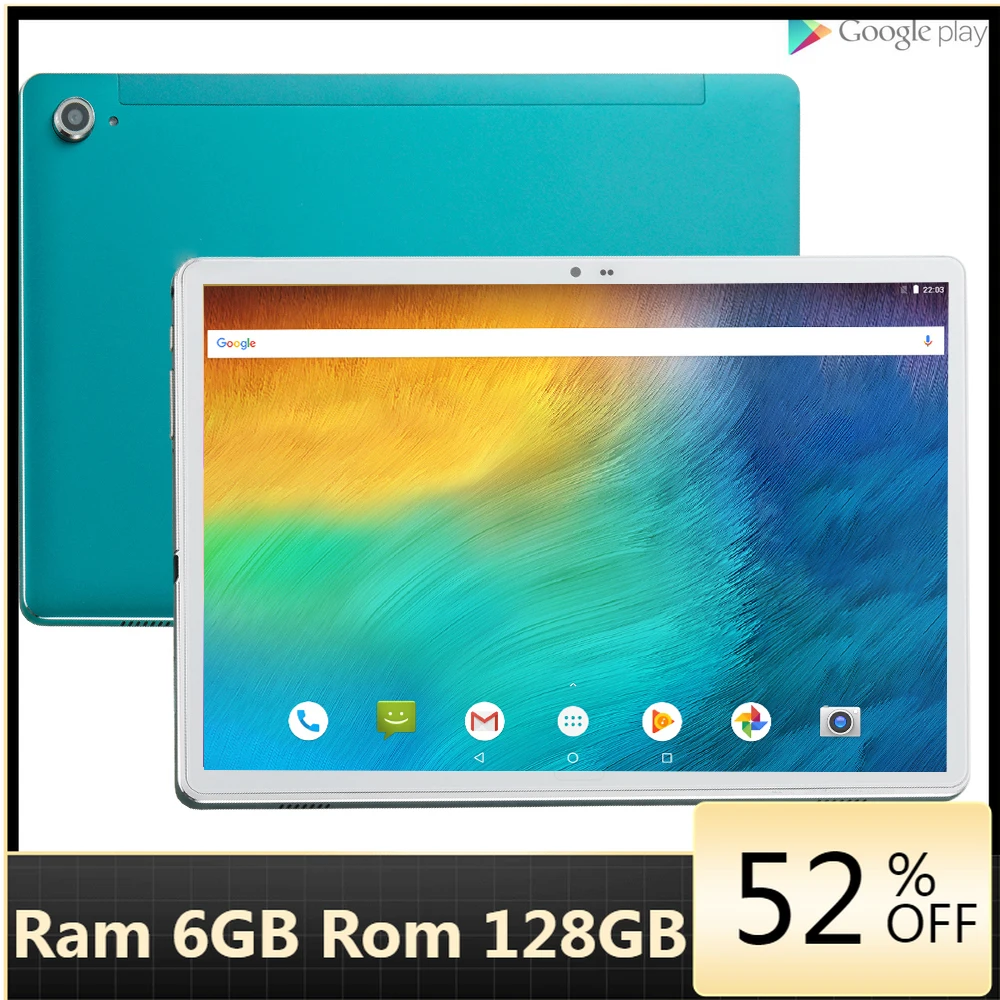 2,4G + 5G más nuevo Android 10,6 pulgadas Tablet PC MT6797 1Deca Core 1920*1280 IPS pantalla 13.0MP 4G LTE 6GB RAM 128GB ROM tabletas