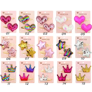 

2pcs Glitter Children Hair Clips Small Hair Bow Clip Baby Barrettes BB Clip Little Girls Gifts Korean Kids Hair Accessories A198