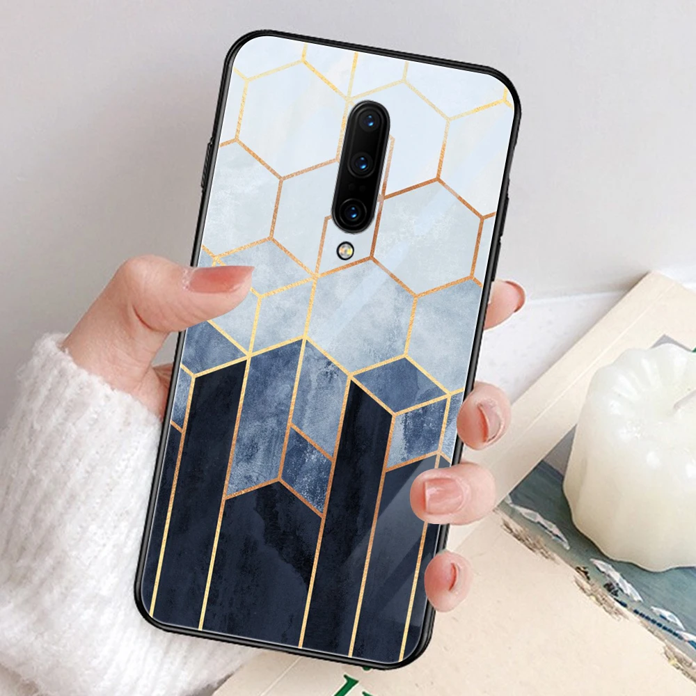 Чехол для телефона Oneplus 6T 6 7T 7 Pro 5T 1 + из закаленного стекла мрамор | Мобильные
