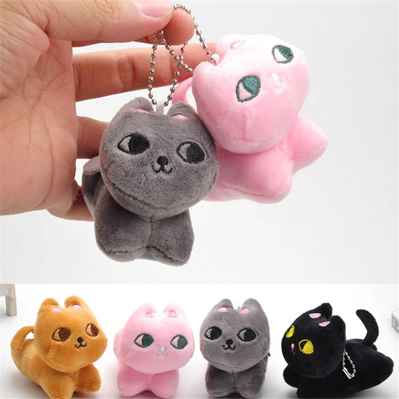 1Pcs Mini 8cm Cat Plush Toy PP Cotton Decorative Pendant key Ring doll ornaments Girl And 1 1Pcs Mini 8cm Cat Plush Toy PP Cotton Decorative Pendant key Ring doll ornaments Girl And 4