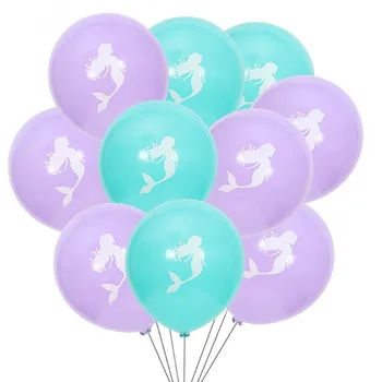 

10pc 10inch Little Mermaid Princess latex Balloon Under the Sea Theme Girls Baby Shower Birthday Party Decoration Supplies balls