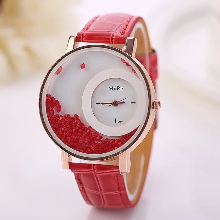 

2019 New Crystal Ladies Leather Belt Watch Women's Fashion High Quality Quartz Clock Ladies Wristwatch Diamond Relogio Feminino