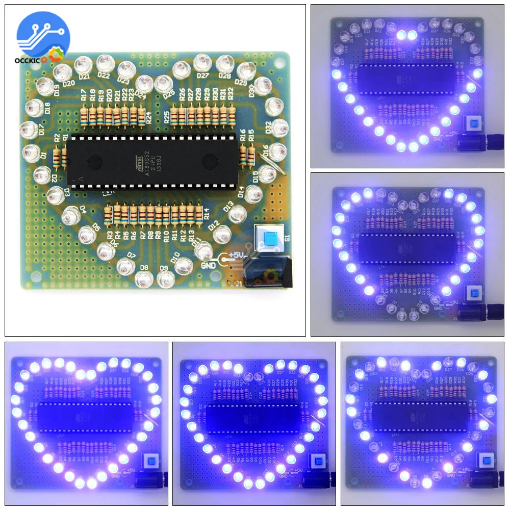 1 Набор новинка для творчества в форме сердца белый светодиодный синий
